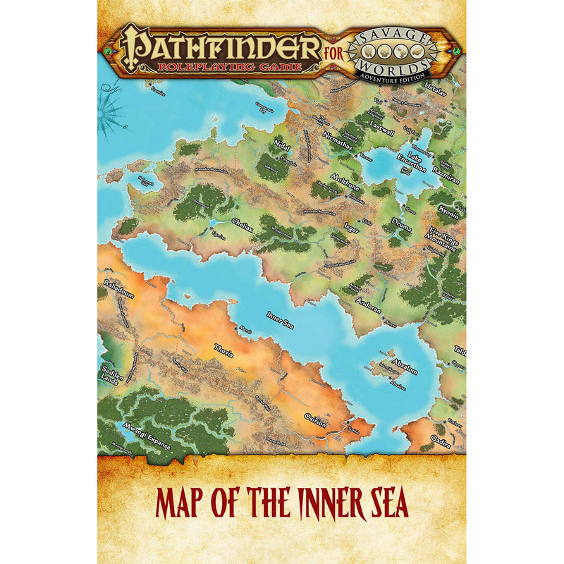 Pathfinder for Savage Worlds RPG: Inner Sea Poster Map