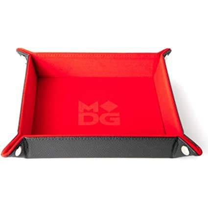 Red Velvet Dice Tray With Leather Backing