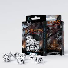 Dragons Dice Set White/Black (7)