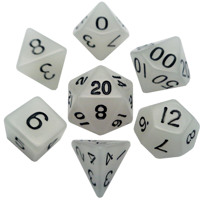 Glow Clear 16mm Dice Set (7)