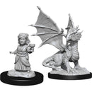 Silver Dragon Wyrmling & Female Halfling (W13)