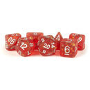 Icy Opal Resin: 16mm Dice Poly Set Red/Silver Numbers (7)