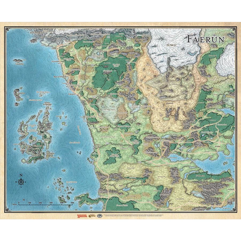 Sword Coast Adventurer`s Guide Faerun Map