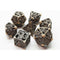 7 Piece DnD RPG Metal Dice Set: Hollow Dragon Dice - Ancient Gold