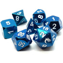 DnD RPG Metal Dice Set: Halfling Forged - Electric Blue