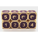 DnD RPG Metal Dice D6 Set: Elven Forged - Purple w/ Gold
