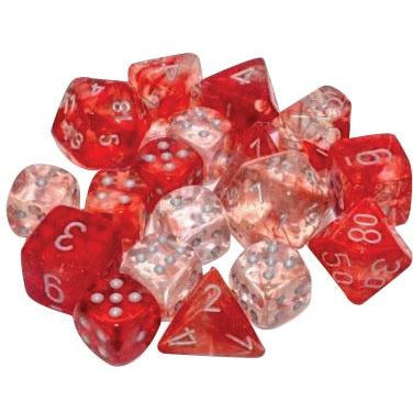 Nebula: Polyhedral Red/silver Luminary 7-Die Set