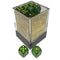 Dice Menagerie 10: 12mm D6 Borealis Maple Green/Yellow (36)
