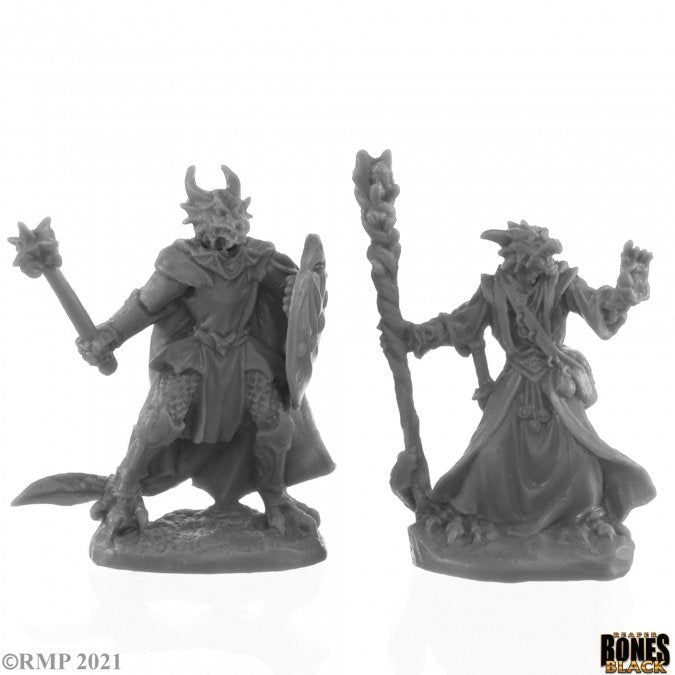 DRAGONFOLK WIZARD AND CLERIC (Black Bones)