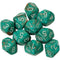 Dice Menagerie 10: Poly D10 Marble Oxi Copper/White (10)