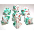 Lab Dice 3 Gemini: Poly Mint Green/White/Orange (7)