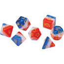 Red, White, and Blue Semi-Transparent Resin RPG Dice Set (7)