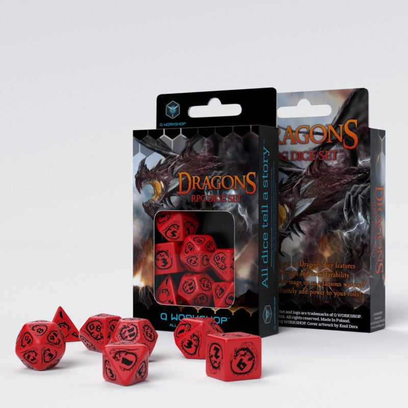 Dragons Dice Set Red/Black (7)