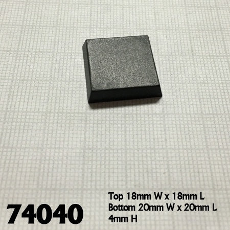 20mm Square Flat Top Bases (25)
