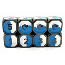 DnD RPG Metal Dice D6 Set: Dragon Forged - Blue & White w/ Black Nickel