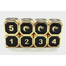 DnD RPG Metal Dice D6 Set: Elven Forged - Black w/ Gold