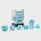 Gemini: Poly Pearl Turquoise-White/blue Luminary 7-Die Set