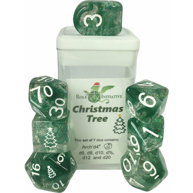 Polyhedral Dice: Diffusion Christmas Tree Set of 7