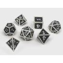 Heroic Dice of Metallic Luster - Black with Silver Font
