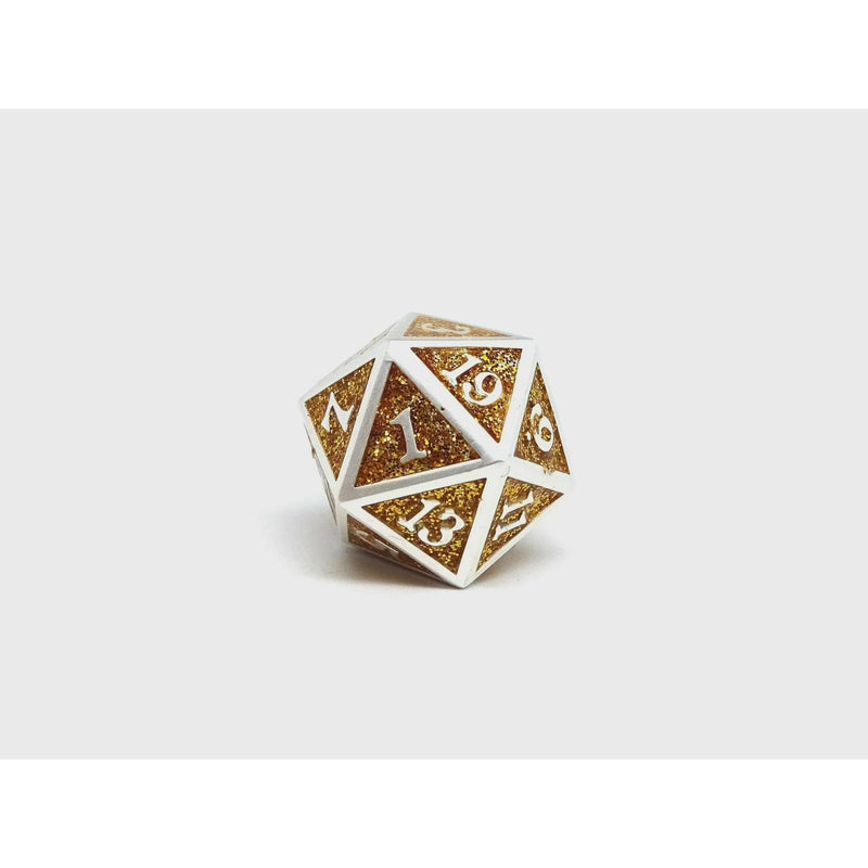 Gold with Silver Font D20