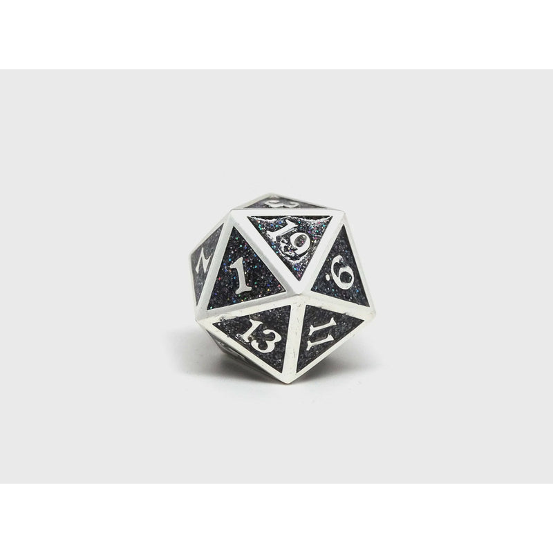 Black with Silver Font D20