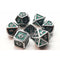 Old School 7 Piece DnD RPG Metal Dice Set: Dragon Scale - Green