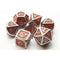 Old School 7 Piece DnD RPG Metal Dice Set: Dragon Scale - Orange