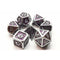 Old School 7 Piece DnD RPG Metal Dice Set: Dragon Scale - Purple