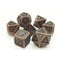 Old School 7 Piece DnD RPG Metal Dice Set: Dragon Scale - Ancient Bronze