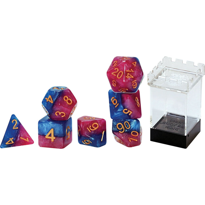 Halfsies Dice: The Court Jester (7 Polyhedral Dice Set)