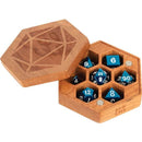 Premium Wood Hexagon Dice Case: Cherry