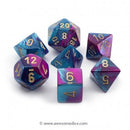 Mini Polyhedral Teal  with Blue Numbers (7)