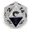 Old School DnD RPG Metal D20: Halfling Forged - Shiny Silver