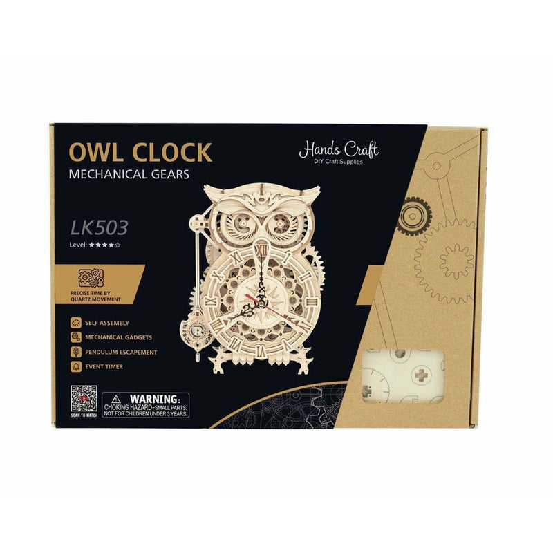 Wooden Puzzle: Owl Clock