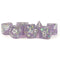 Icy Opal Resin: 16mm Dice Poly Set Purple/Silver Numbers (7)