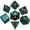 Turquoise Painted Metal Dice Set (7)