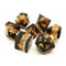 Old School 7 Piece DnD RPG Dice Set: Sharp Edged - Gold Vein