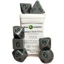 Polyhedral Dice: Opaque Dark Gray with Black Numbers - Set of 7 (OOP)