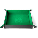 Green Velvet Dice Tray With Leather Backing