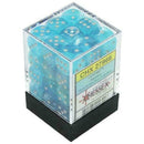 Dice Menagerie 10: 12mm D6 luminary Poly Sky/Silver (36)