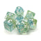 Old School 7 Piece DnD RPG Dice Set: Particles - Coral Reef