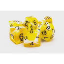 7 Piece DnD RPG Dice Set: Vorpal Yellow & White w/Black