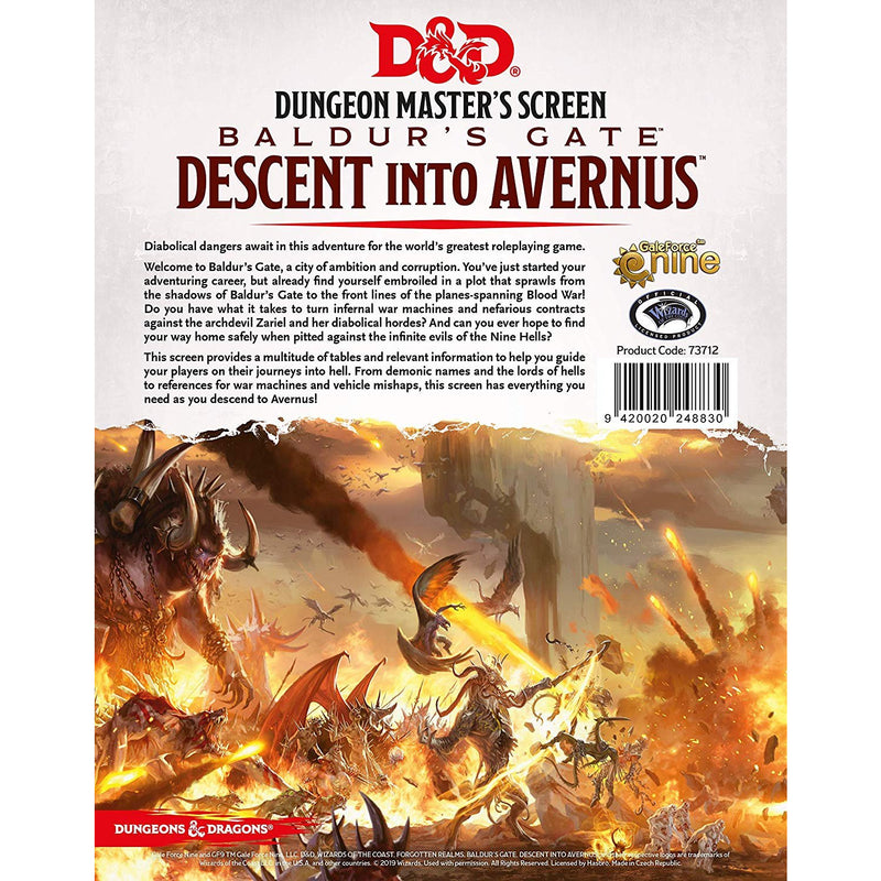 Dungeons and Dragons RPG: Baldur`s Gate - Descent into Avernus DM Screen