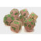 7 Piece DnD RPG Dice Set: Frosted Firefly Pink w/ Green