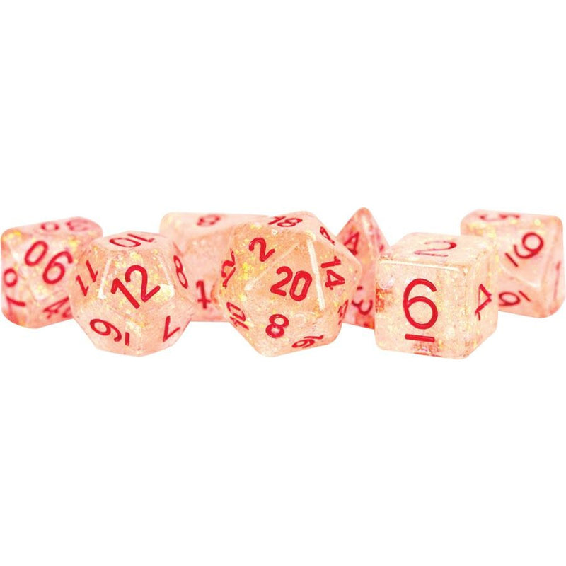 16mm Resin Flash Dice Poly Set: Red (7)
