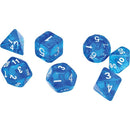 RPG Dice Set (7): Translucent Blue Resin