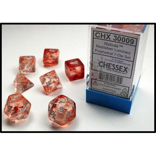 Lab Dice 2 Nebula: Poly Luminary Red/Silver (7)