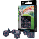 Llama Dice Set: Sparkling - Glittering Dark Blue & Pink (7)