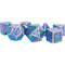 Rainbow with Blue Enamel Metal Dice Set (7)