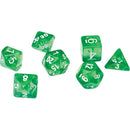 RPG Dice Set (7): Translucent Green Resin